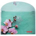 Папка-конверт с кнопкой BRAUBERG "FLOWER", А4, 160 мкм, до 100 листов, цветная печать, 228031 228031