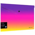 Папка-конверт с кнопкой BRAUBERG "Grade", А4, до 100 листов, желто-розовый градиент, 0,18 мм, 271964 271964