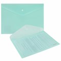 Папка-конверт с кнопкой BRAUBERG "Pastel", А4, матовая непрозрачная, аквамарин, ПРОЧНАЯ 0,2 мм, 272880 272880