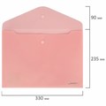 Папка-конверт с кнопкой BRAUBERG "Pastel", А4, матовая непрозрачная, персиковая, ПРОЧНАЯ 0,2 мм, 272882 272882