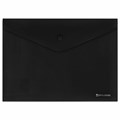 Папка-конверт с кнопкой BRAUBERG "SUPER", А4, матовая непрозрачная, черная, ПРОЧНАЯ 0,2 мм, 272879 272879