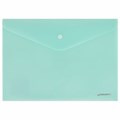 Папка-конверт с кнопкой А4, КОМПЛЕКТ 8 шт., пастельные цвета ассорти, BRAUBERG "PASTEL", 0,18 мм, 272865 272865