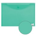 Папка-конверт с кнопкой БОЛЬШОГО ФОРМАТА (305х435 мм), А3, прозрачная, зеленая, 0,18 мм, BRAUBERG, 224033 224033