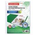 Папки-файлы перфорированные А4 BRAUBERG "EXTRA 700", КОМПЛЕКТ 50 шт., гладкие, ПЛОТНЫЕ, 70 мкм, 229668 229668