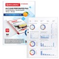 Папки-файлы перфорированные А4 BRAUBERG "STANDARD", КОМПЛЕКТ 100 шт., матовые, 40 мкм, 229660 229660