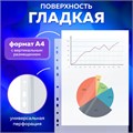 Папки-файлы перфорированные БОЛЬШОЙ ВМЕСТИМОСТИ до 200 листов, А4, КОМПЛЕКТ 10 шт., 180 мкм, BRAUBERG, 226833 226833
