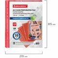 Папки-файлы перфорированные КРАСНЫЕ А4 BRAUBERG, комплект 100 шт., гладкие, 35 мкм, 272677 272677