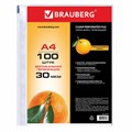 Папки-файлы перфорированные, А4, BRAUBERG "STANDARD", комплект 100 шт., матовые, 30 мкм, 221991 221991