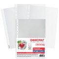 Папки-файлы перфорированные, А4, ОФИСМАГ "ПРЕМИУМ", комплект 100 шт., гладкие, 38 мкм, 224601 224601
