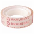 Клейкие ленты 12 мм х 10 м канцелярские BRAUBERG, комплект 12 шт., прозрачные, гарантированная длина, 223122 223122
