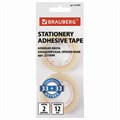 Клейкие ленты 12 мм х 33 м канцелярские BRAUBERG, комплект 2 шт., прозрачные, гарантированная длина, европодвес, 221694 221694