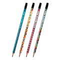Карандаш чернографитный BRAUBERG "PATTERNS", 1 шт., HB, с ластиком, корпус ассорти, 181748 181748