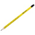 Карандаш чернографитный BRAUBERG, 1 шт., "Смайлики", НВ, c ластиком, корпус желтый, заточенный, 180654 180654