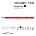 Карандаш чернографитный утолщенный BRUNO VISCONTI "HappyGraphix Jumbo", "Fresh & fruity. Гранат", 4В, 21-0062/04 181990