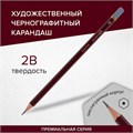 Карандаш чернографитный художественный 2B, 1 шт., BRAUBERG ART "PREMIERE", ВЫСШЕЕ КАЧЕСТВО, 181888 181888