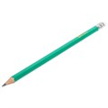 Карандаши чернографитные BRAUBERG НАБОР 12 шт., НВ, с резинкой, пластиковый зеленый корпус, 180678 180678