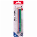 Набор карандашей чернографитных BRAUBERG "G-100" 4 шт., HB, с ластиком, корпус ассорти, 181715 181715