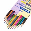 Карандаши с двухцветным грифелем BRAUBERG BICOLOUR, 12 штук, 24 цвета, шестигранные, грифель 3 мм, натуральное дерево, 181855 181855