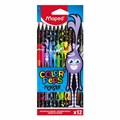 Карандаши цветные MAPED "COLOR PEP'S Black Monster", 12 цветов, трехгранные, 862612 181986