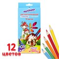 Карандаши цветные стираемые с ластиком ЮНЛАНДИЯ "ЮНЫЙ ВОЛШЕБНИК", 12 цветов, шестигранные, грифель 3 мм, натуральное дерево, 181578 181578