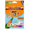 Карандаши цветные утолщенные BIC "Kids Evolution Triangle", 12 цветов, трехгранные, грифель 4 мм, 8297356, 82973511 180344