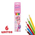 Карандаши цветные ЮНЛАНДИЯ "СЛАДКИЕ ИСТОРИИ", 6 цветов, трехгранные, грифель 3 мм, натуральное дерево, 181392 181392