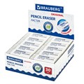 Ластик BRAUBERG "Original", 45х17х10 мм, белый, прямоугольный, экологичный ПВХ, картонный держатель, 228076 228076