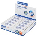 Ластик большой BRAUBERG EXTRA, 60х24х11 мм, белый, прямоугольный, экологичный ПВХ, картонный держатель, 228074 228074