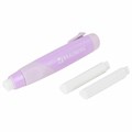 Ластик выдвижной BRAUBERG "REWIND" + 2 сменных ластика, 112х21х24 мм, белый, лавандовый корпус, блистер, 272690 272690