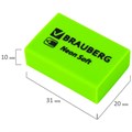 Ластики BRAUBERG NEON SOFT НАБОР 12 штук, размер ластика 31х20х10 мм, экологичный ПВХ, 271339 271339