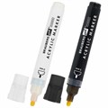 Маркеры акриловые для рисования и хобби, 2 цвета ЧЕРНЫЙ/БЕЛЫЙ, линия 3 мм, BRAUBERG ART, 152529 152529