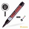 Маркер перманентный CROWN "Multi Marker", ЧЕРНЫЙ, круглый наконечник, 3 мм, CPM-800 151552