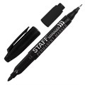 Маркер перманентный двусторонний STAFF "Manager" PM-625, ЧЕРНЫЙ, наконечники 0,8 мм / 2,2 мм, 151625 151625