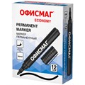 Маркер перманентный ОФИСМАГ ECONOMY, ЧЕРНЫЙ, круглый наконечник 3 мм, 152484 152484