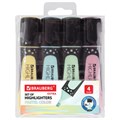 Набор текстовыделителей BRAUBERG 4 шт., АССОРТИ, "EXTRA PASTEL", прорезиненный корпус, линия 1-5 мм, 151756 151756