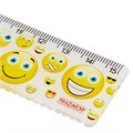 Линейка пластиковая 15 см, ПИФАГОР "Смайлики", цветная печать, с волнистым краем, европодвес, 210636 210636