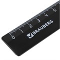 Линейка пластиковая 20 см, BRAUBERG, непрозрачная, черная, 210607 210607