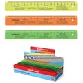 Линейка пластиковая 20 см, ERICH KRAUSE "NEON", с единицами измерения, ассорти, 55502 210809