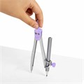 Готовальня BRAUBERG SCHOOL KIT, 11 предметов, циркуль 115 мм, циркуль 125 мм, чертежные принадлежности, лавандовый цвет, 210714 210714