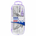 Готовальня BRAUBERG SCHOOL KIT, 8 предметов, циркуль 115 мм, чертежные принадлежности, лавандовый цвет, 210703 210703