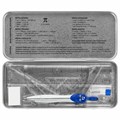 Готовальня BRAUBERG SCHOOL KIT, 8 предметов, циркуль 115 мм, чертежные принадлежности, металлический пенал со справочными материалами,210712 210712