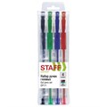 Ручки гелевые с грипом STAFF "EVERYDAY" GP-171, НАБОР 4 ЦВЕТА, узел 0,5 мм, линия письма 0,35 мм, 141826 141826