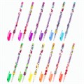 Ручки гелевые ЮНЛАНДИЯ, НАБОР 12 ЦВЕТОВ, НЕОН, корпус с печатью, узел 0,7 мм, линия письма 0,5 мм, 142806 142806
