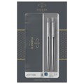 Набор PARKER "Jotter Stainless Steel CT": шариковая ручка синяя и механический карандаш, 2093256 143359
