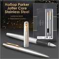 Набор PARKER "Jotter Stainless Steel GT": шариковая ручка синяя и перьевая ручка, 2093257 143360