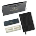 Ручка шариковая PARKER "Jotter Core Stainless Steel GT", ежедневник А5 черный, пакет, 880886 880886