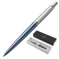 Ручка шариковая PARKER "Jotter Core Waterloo Blue CT", корпус голубой, детали хром, синяя, 1953191 142383