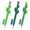 Ручка фигурная шариковая ЮНЛАНДИЯ "Кактус", мягкий силиконовый корпус, ассорти, СИНЯЯ, пишущий узел 0,7 мм, 143774 143774