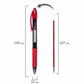 Ручка шариковая автоматическая с грипом BRAUBERG OFFICE STYLE, КРАСНАЯ, узел 0,7 мм, линия 0,35 мм, тонированный корпус, 144211 144211