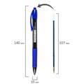 Ручка шариковая автоматическая с грипом BRAUBERG OFFICE STYLE, СИНЯЯ, игольчатый наконечник 0,7мм, линия 0,35мм, тонированный корпус, 144210 144210
